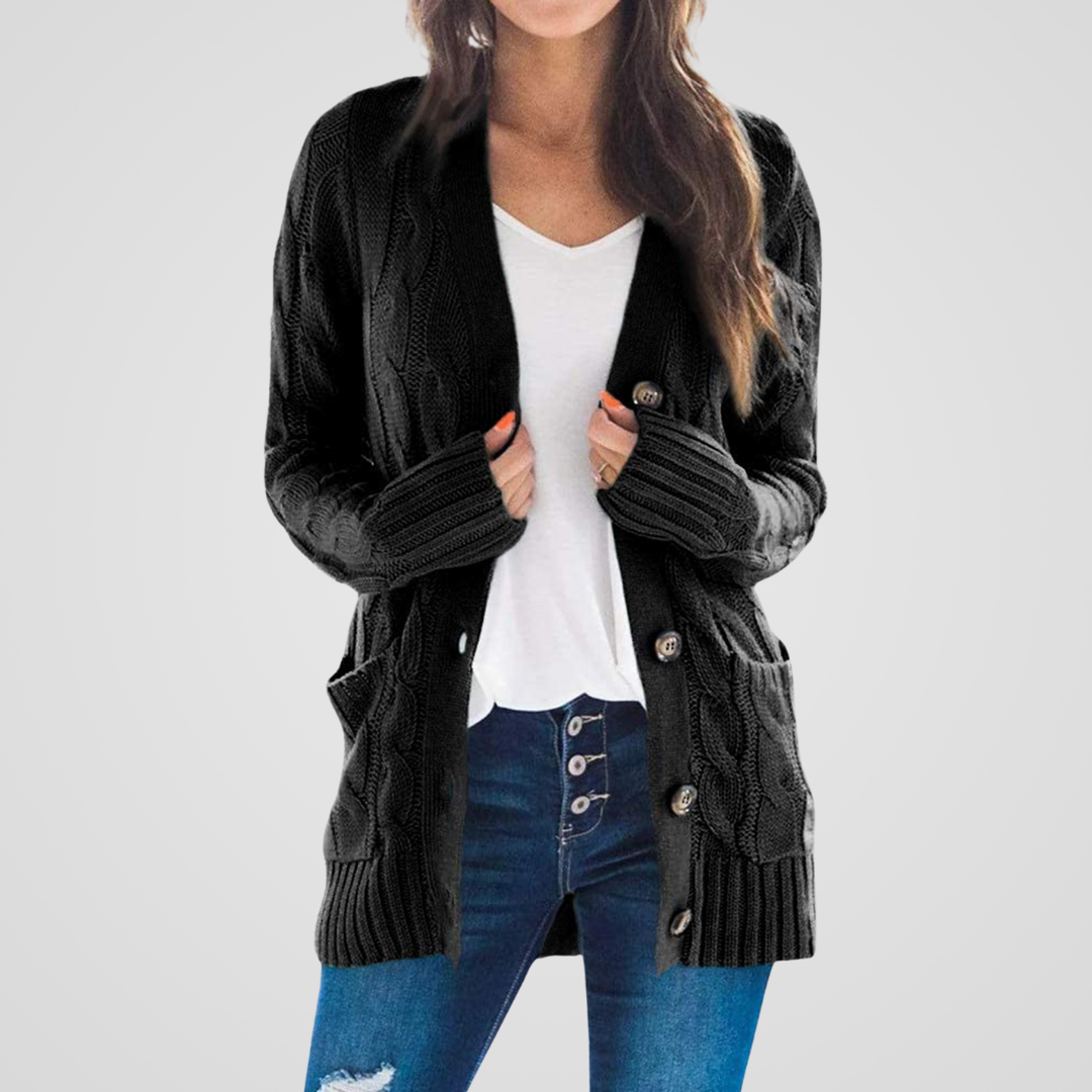 Lilyleeds | Cable Knit Cardigan with Buttons