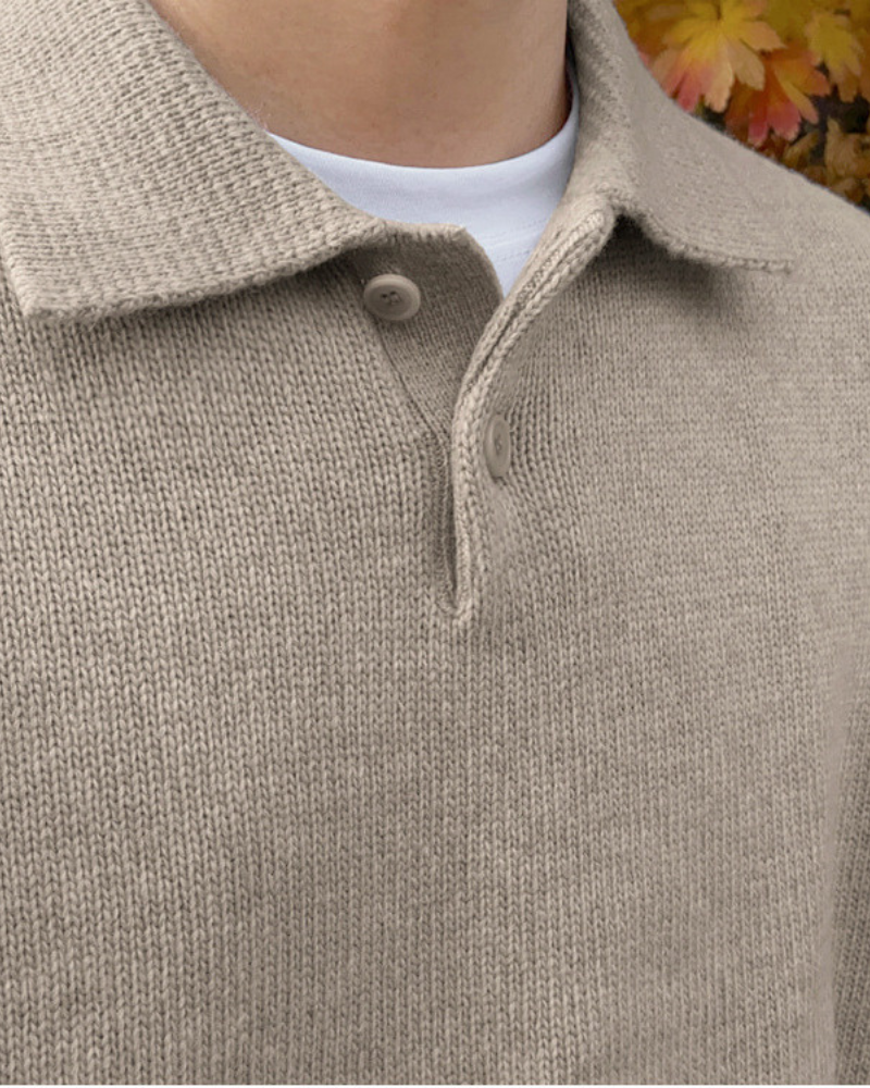 Lilyleeds | Woolen Button Half Zip