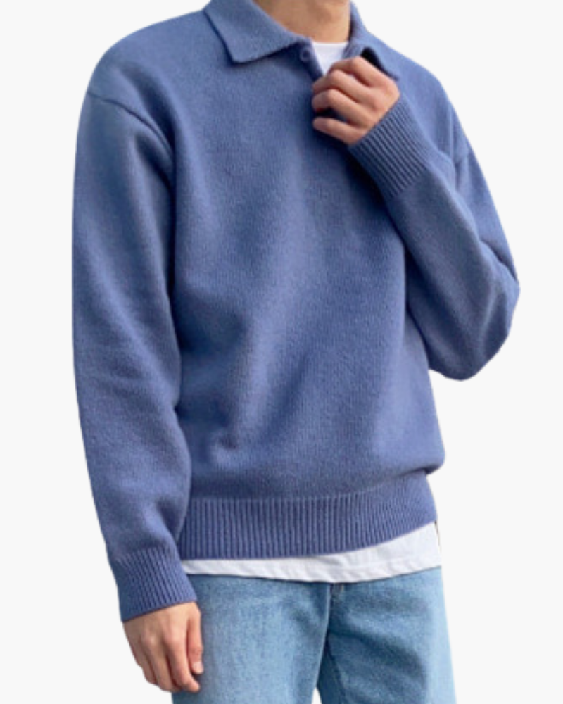Lilyleeds | Woolen Button Half Zip