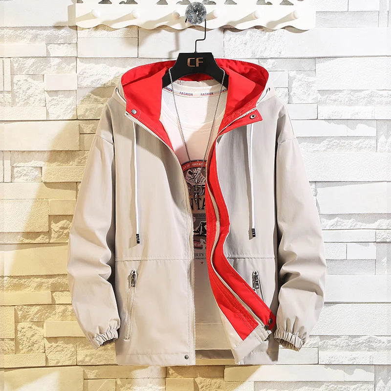 Spring Autumn New Mens Jackets Casual Fashion Bomber Jacket Men Overcoat Baseball Jackets Men Hooded Coats Plus Size 6Xl 7Xl 8Xl
