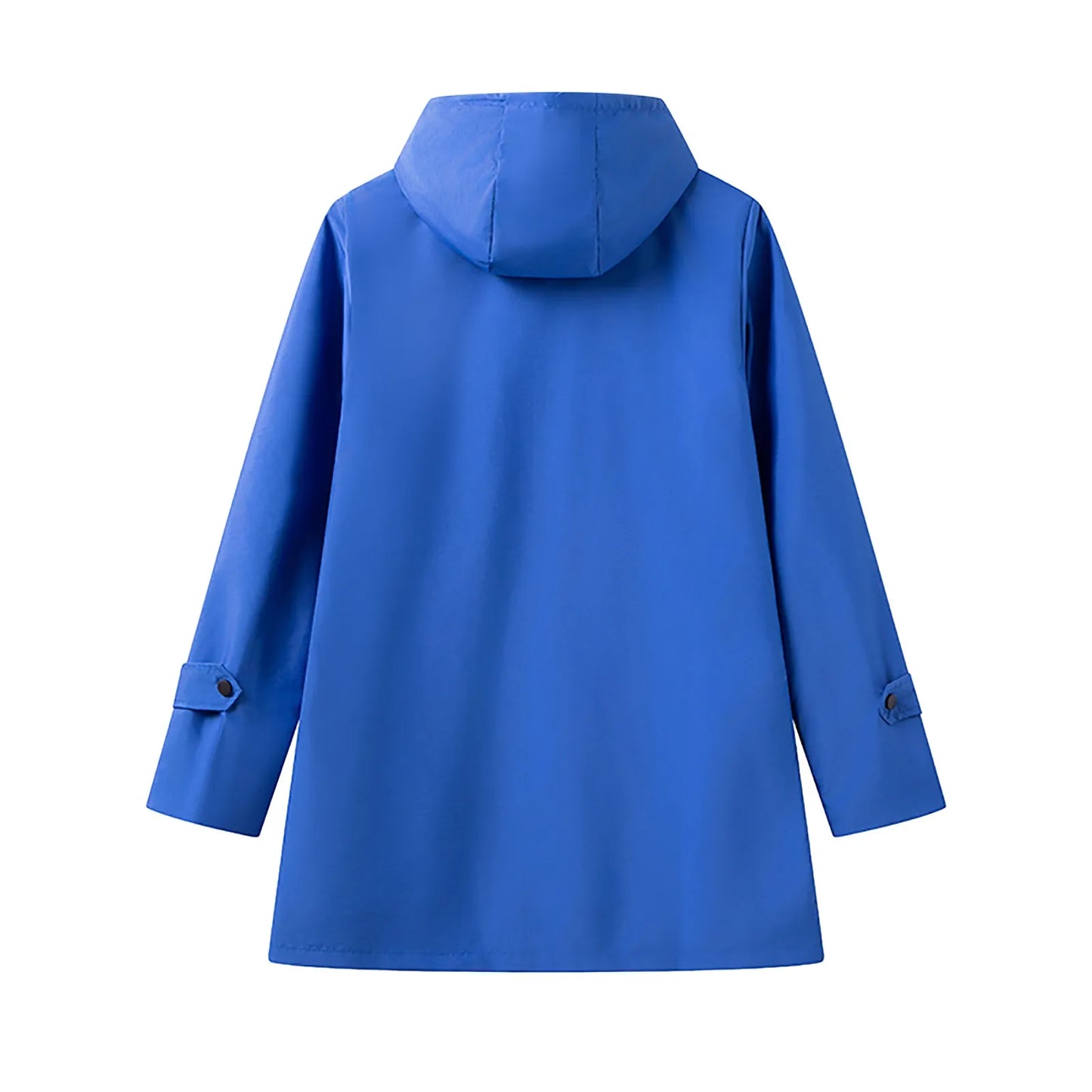 Solid Rain Jacket For Women Autumn Winter Striped Simple Style Drawstring Rain Jacket Plus Size Waterproof Anoraks Outerwear
