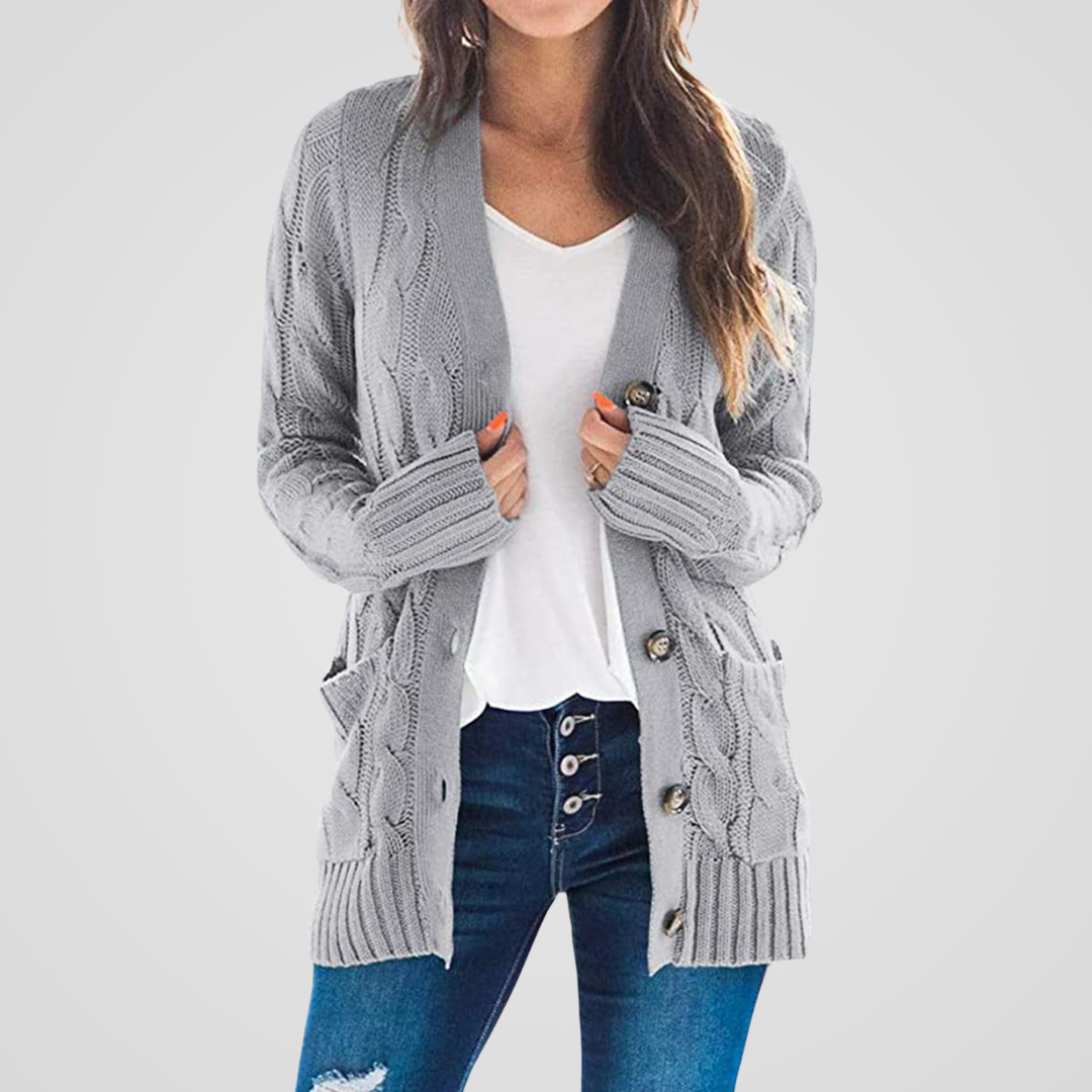 Lilyleeds | Cable Knit Cardigan with Buttons
