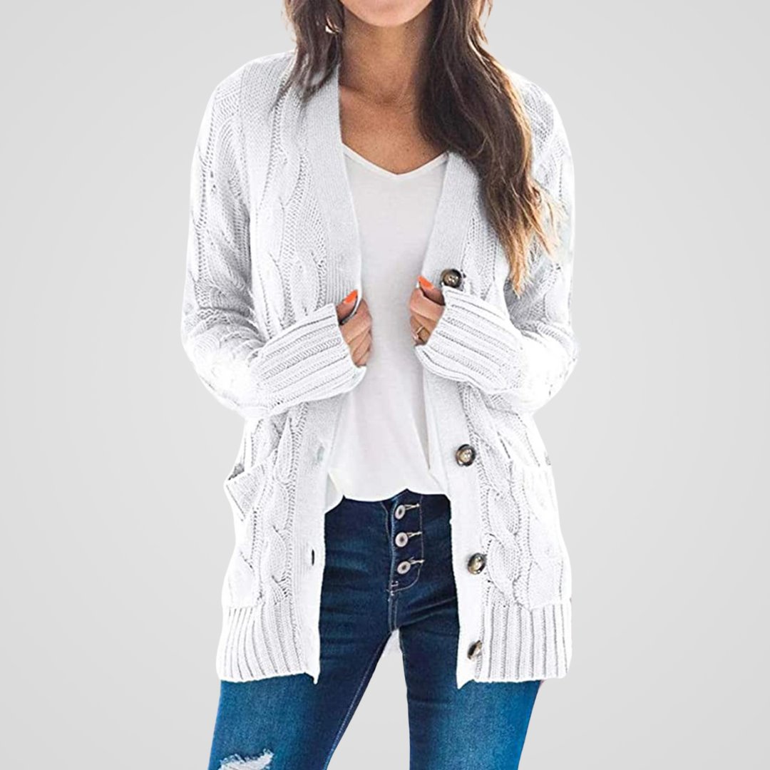 Lilyleeds | Cable Knit Cardigan with Buttons