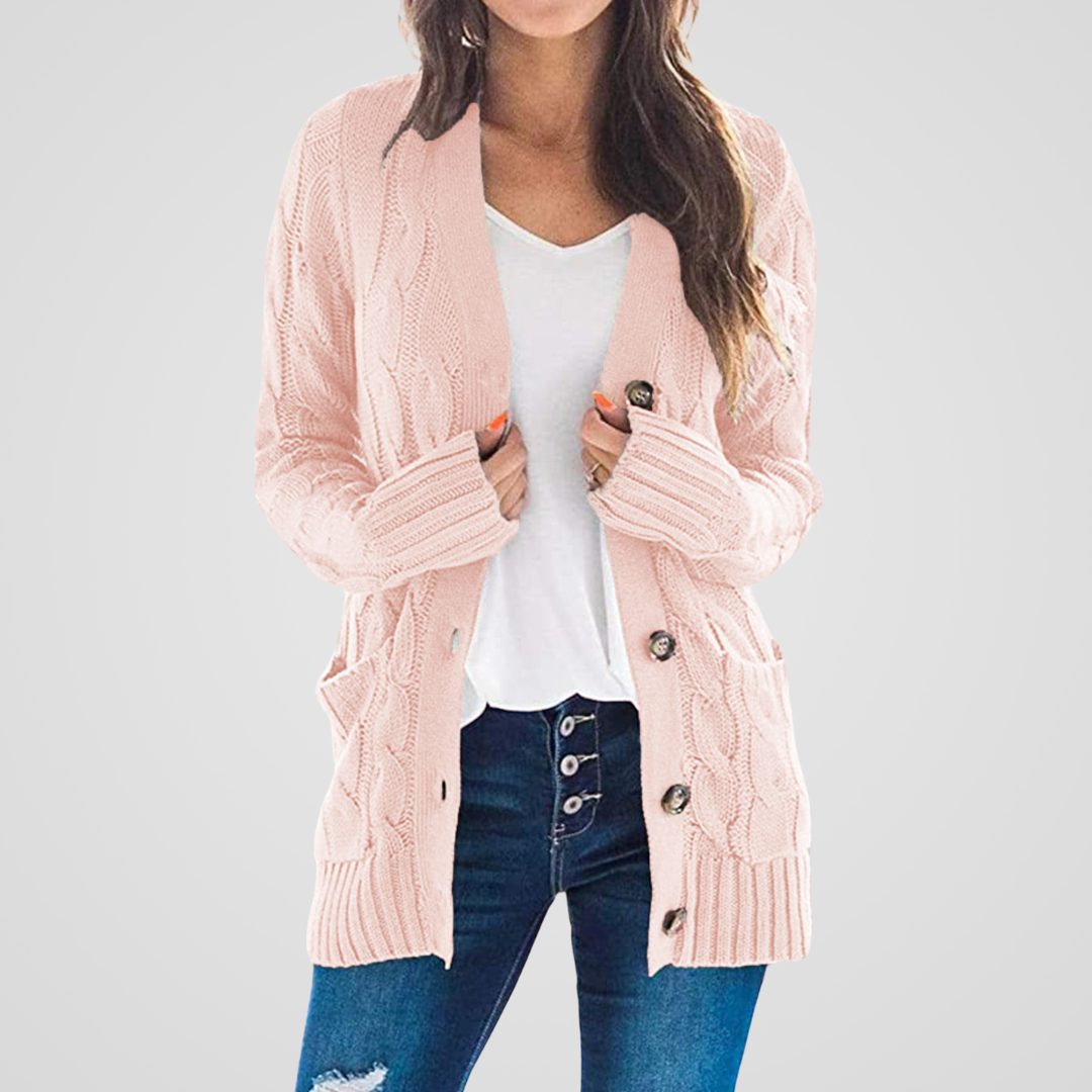 Lilyleeds | Cable Knit Cardigan with Buttons