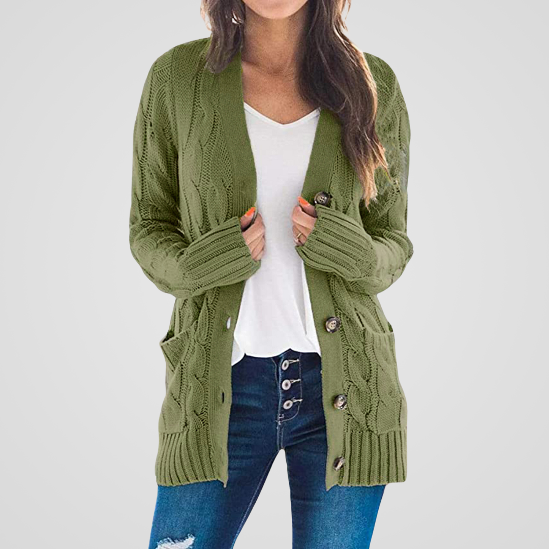 Lilyleeds | Cable Knit Cardigan with Buttons