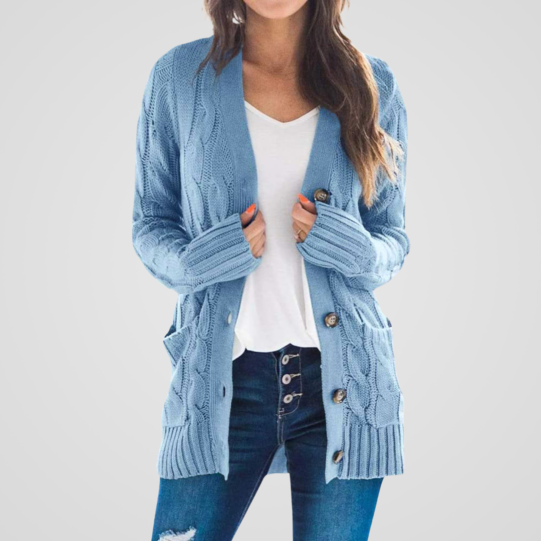 Lilyleeds | Cable Knit Cardigan with Buttons