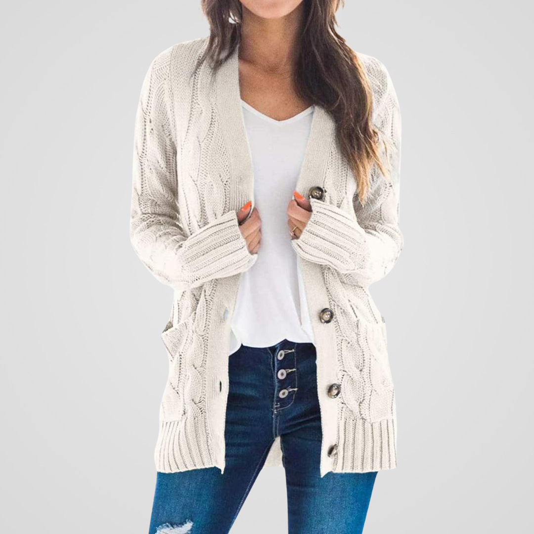 Lilyleeds | Cable Knit Cardigan with Buttons