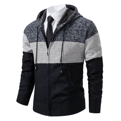 Autumn And Sinter Men's New Coat Fashion Baseball Shirt Grab Fleece Warm Casual Sweater Zipper Cardigan Trend Color Sweater