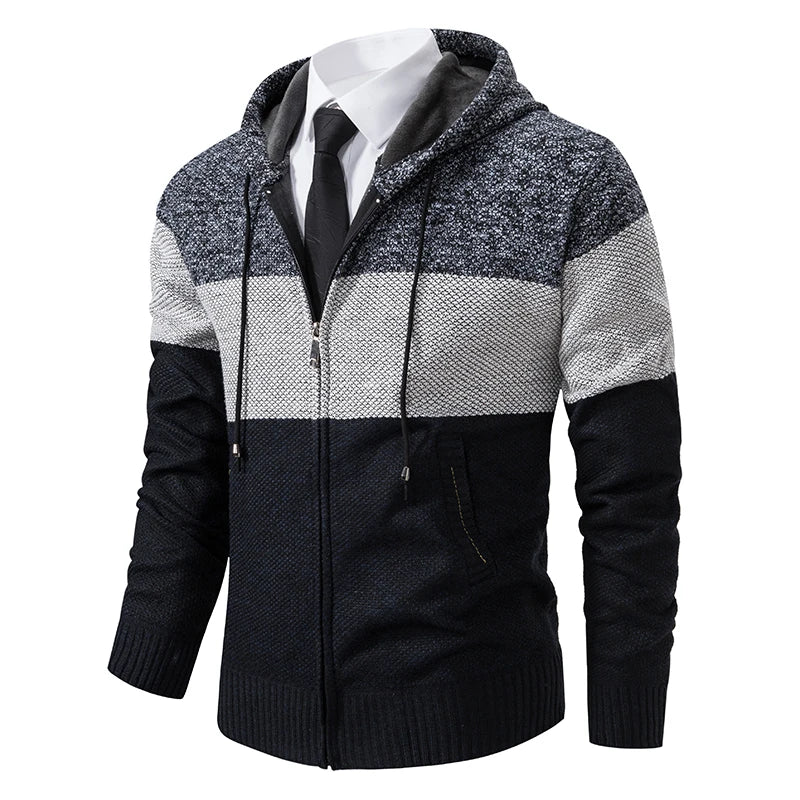 Autumn And Sinter Men's New Coat Fashion Baseball Shirt Grab Fleece Warm Casual Sweater Zipper Cardigan Trend Color Sweater
