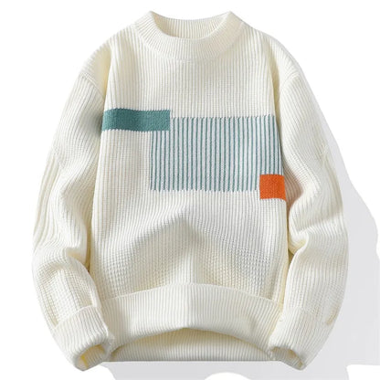 2024 suéter de hombre patrón de moda Otoño/Invierno suéter de punto moda High Street pulóver al aire libre suelto cálido grueso