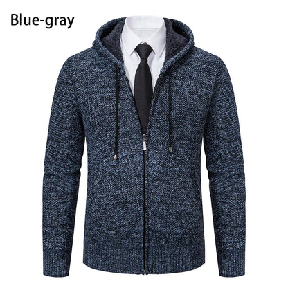 Autumn And Sinter Men's New Coat Fashion Baseball Shirt Grab Fleece Warm Casual Sweater Zipper Cardigan Trend Color Sweater