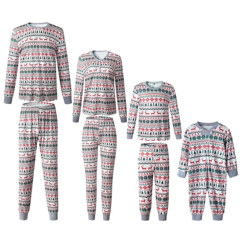 2024 Christmas Family Matching Pajamas New Year Xmas Father Mother Kids Baby Clothes Set Dad Mom And Daughter Son Pyjamas Outfit