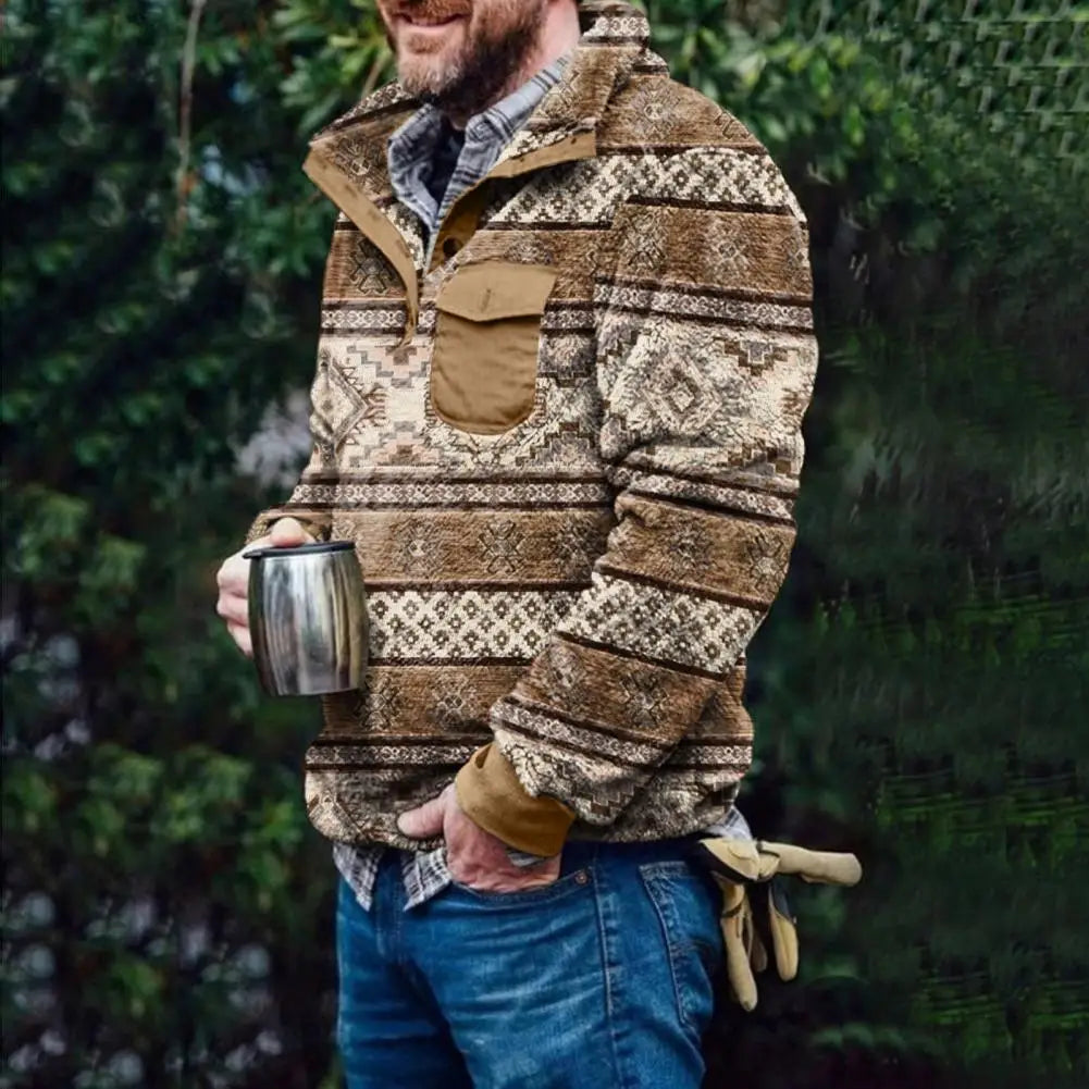 Lilyleeds | Ethnic Print Fleece Hoodie