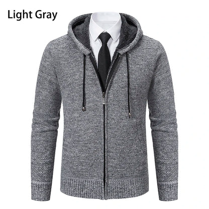 Autumn And Sinter Men's New Coat Fashion Baseball Shirt Grab Fleece Warm Casual Sweater Zipper Cardigan Trend Color Sweater