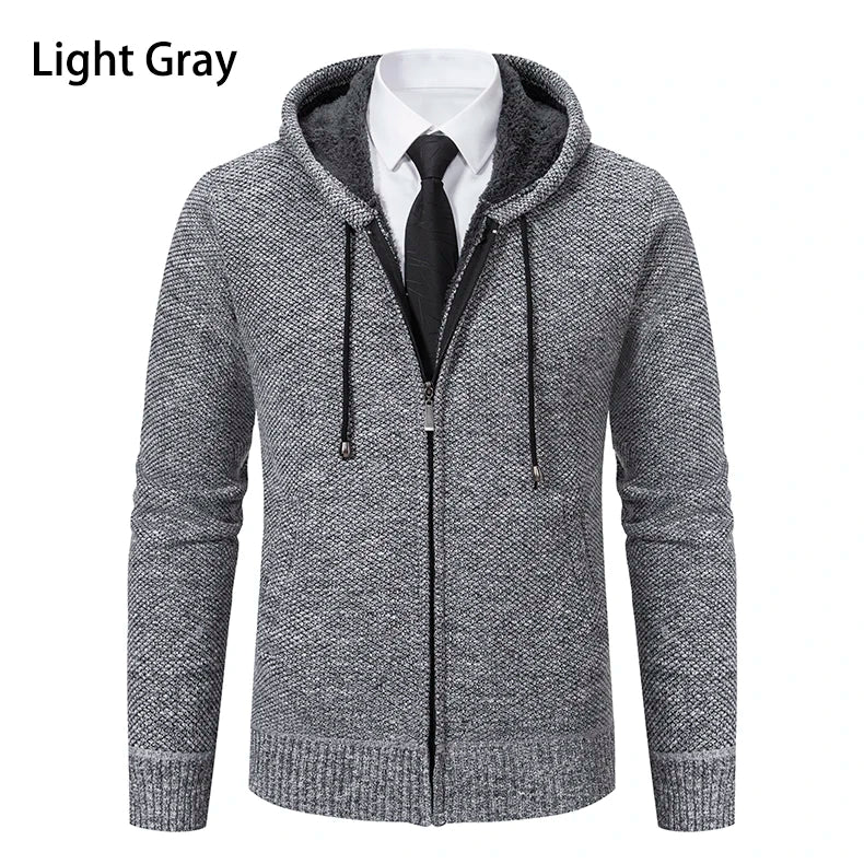 Autumn And Sinter Men's New Coat Fashion Baseball Shirt Grab Fleece Warm Casual Sweater Zipper Cardigan Trend Color Sweater