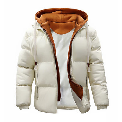Winter Men Hooded Casual PU Leather Jackets Coat Man Thick Outdoor Puffer Parka Male Streetwear Oversize Bomber Jackets Overcoat