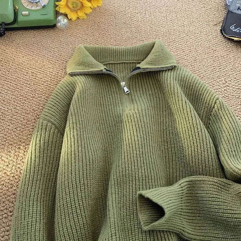 Lilyleeds | Vintage Knitted Half Zipper