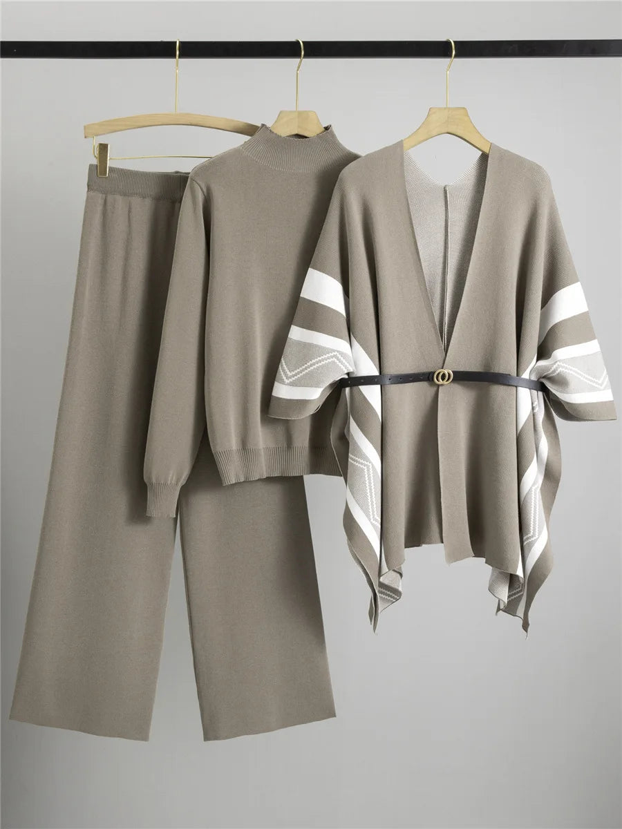 Lilyleeds | Chic 3-Piece Knitted Set for Women