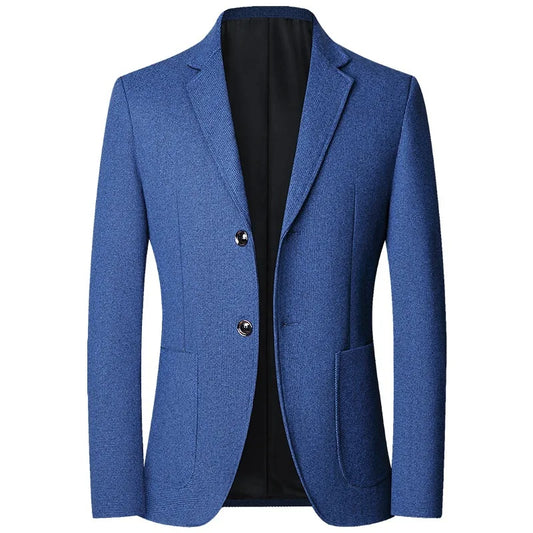 Lilyleeds | Royal Blue Checkered Non-Iron Blazer