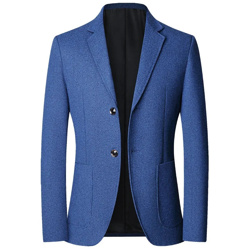 Lilyleeds | Royal Blue Checkered Non-Iron Blazer