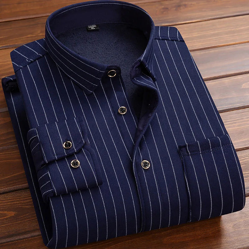 Camisa a cuadros de manga larga informal para hombre, gruesa y cálida, alta calidad, suave, talla grande, nueva moda, Otoño e Invierno