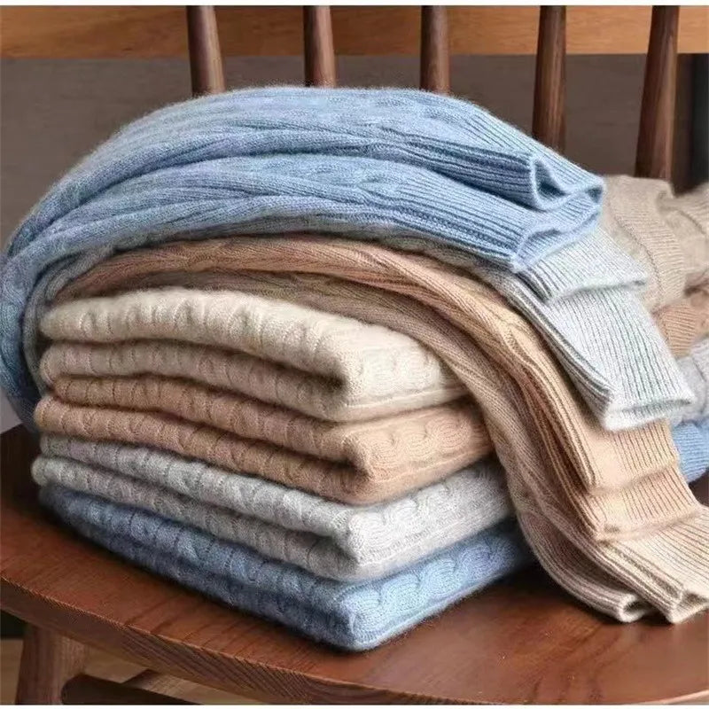 Lilyleeds | Cashmere Blend Twisted Knit Sweater
