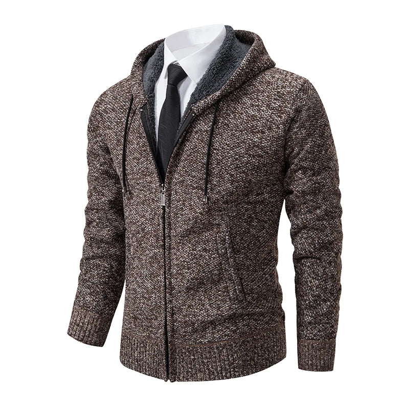 Autumn And Sinter Men's New Coat Fashion Baseball Shirt Grab Fleece Warm Casual Sweater Zipper Cardigan Trend Color Sweater