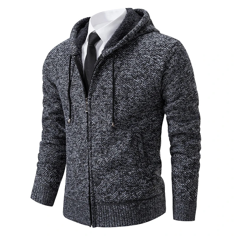 Autumn And Sinter Men's New Coat Fashion Baseball Shirt Grab Fleece Warm Casual Sweater Zipper Cardigan Trend Color Sweater