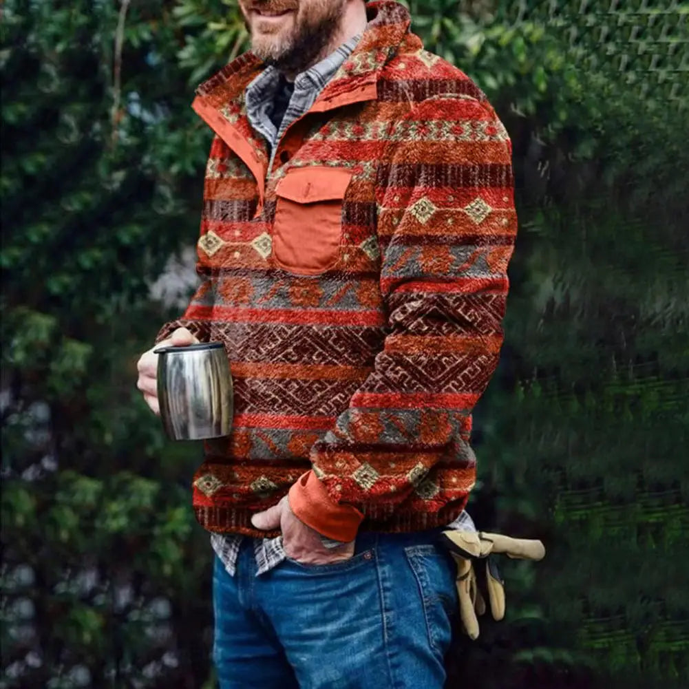 Lilyleeds | Ethnic Print Fleece Hoodie
