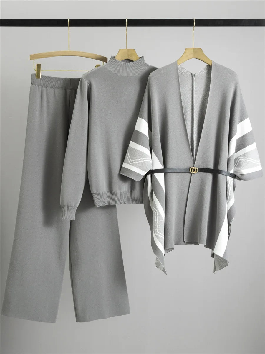 Lilyleeds | Chic 3-Piece Knitted Set for Women