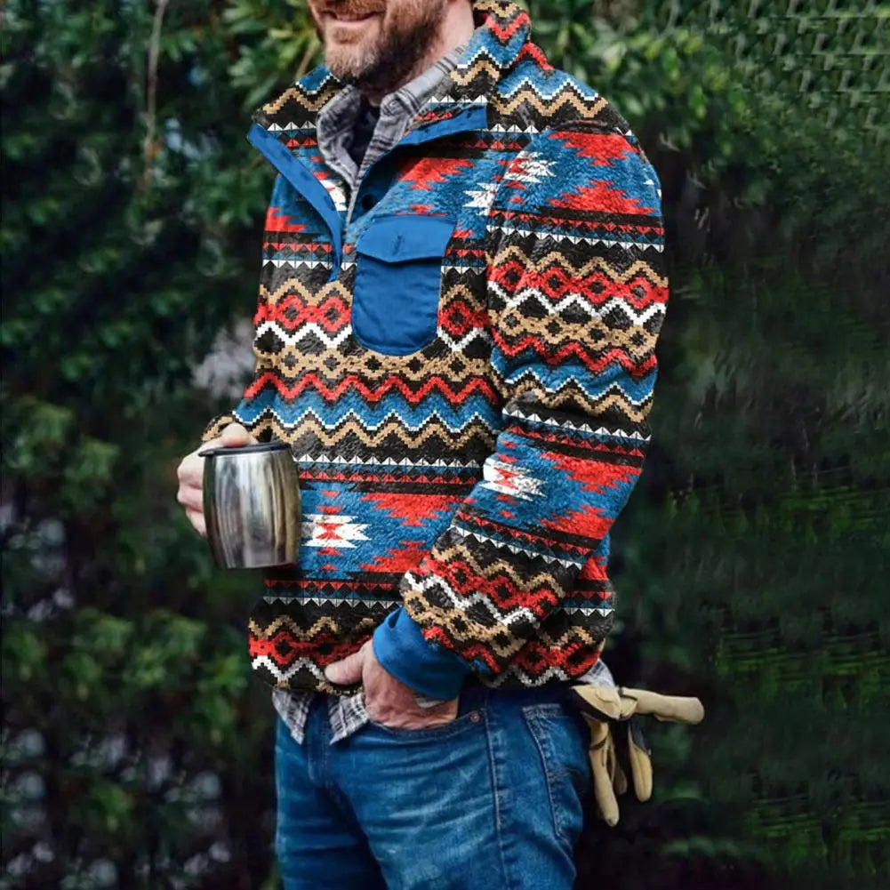 Lilyleeds | Ethnic Print Fleece Hoodie