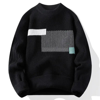 2024 suéter de hombre patrón de moda Otoño/Invierno suéter de punto moda High Street pulóver al aire libre suelto cálido grueso