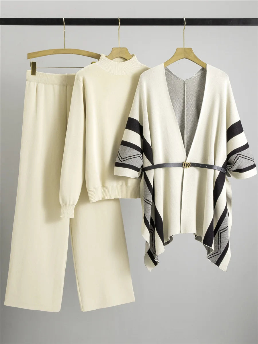 Lilyleeds | Chic 3-Piece Knitted Set for Women