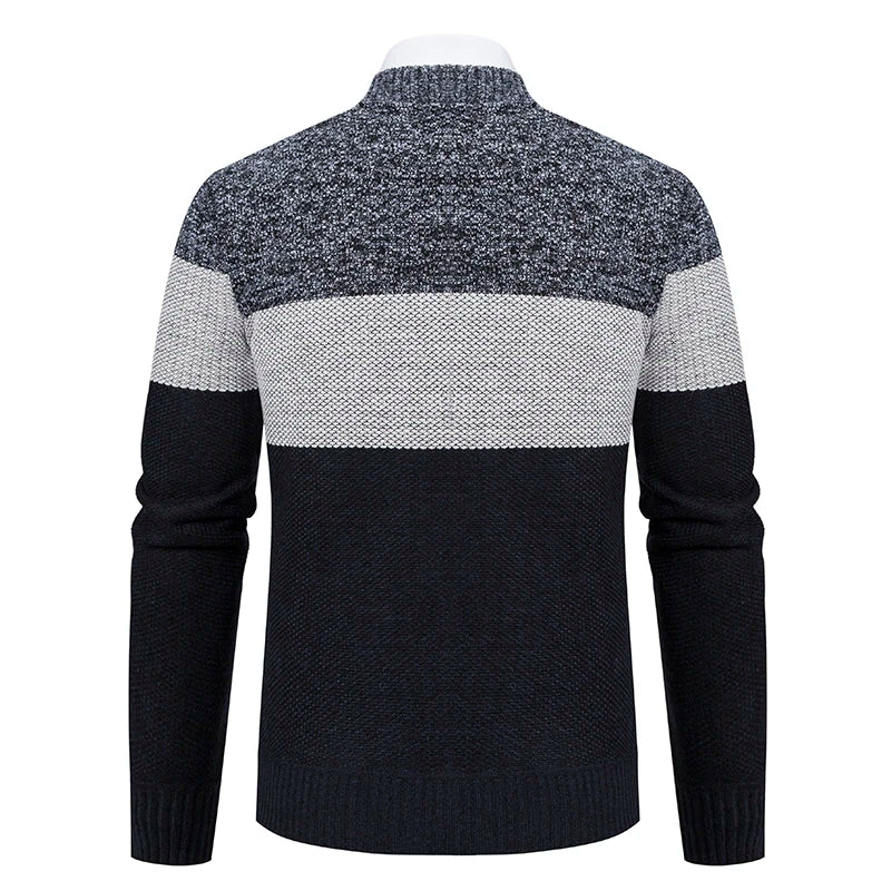 Autumn And Sinter Men's New Coat Fashion Baseball Shirt Grab Fleece Warm Casual Sweater Zipper Cardigan Trend Color Sweater
