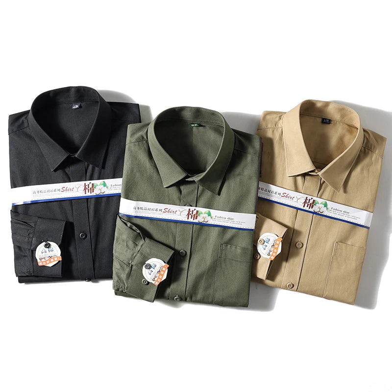 Camisa de manga larga para hombre, Camisa de algodón 100% puro, estilo Retro japonés, ligera, informal, a la moda, ideal para negocios y bodas, novedad