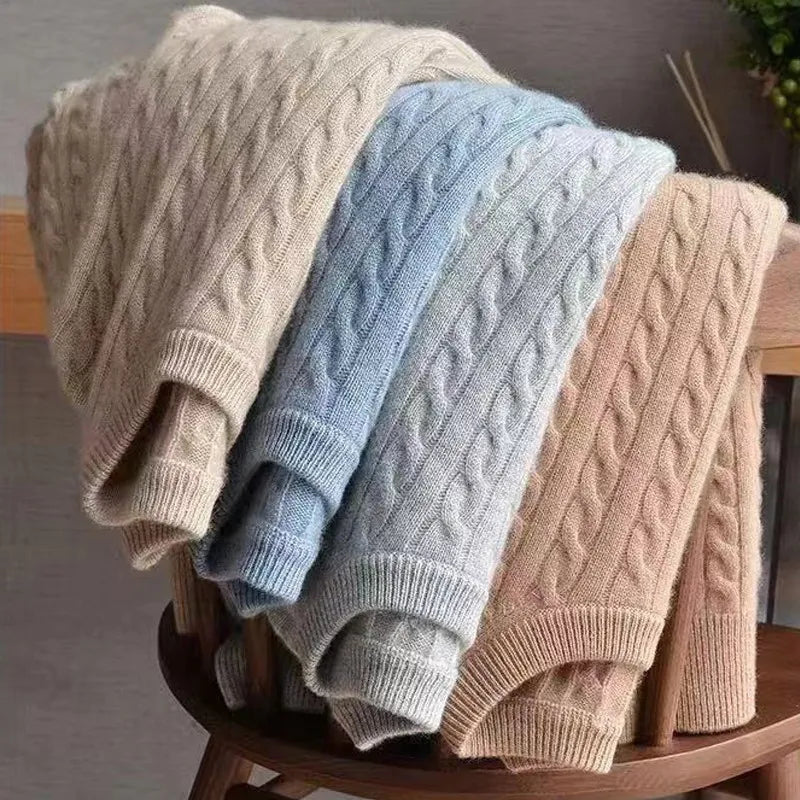 Lilyleeds | Cashmere Blend Twisted Knit Sweater