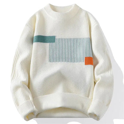 2024 suéter de hombre patrón de moda Otoño/Invierno suéter de punto moda High Street pulóver al aire libre suelto cálido grueso