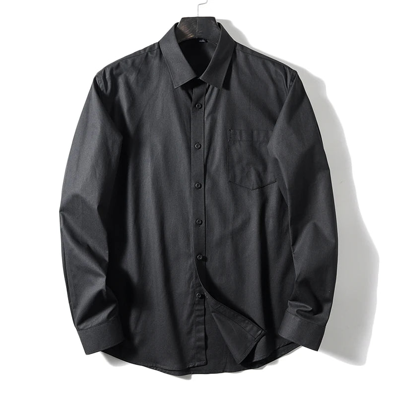 Camisa de manga larga para hombre, Camisa de algodón 100% puro, estilo Retro japonés, ligera, informal, a la moda, ideal para negocios y bodas, novedad