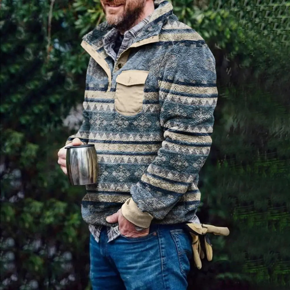 Lilyleeds | Ethnic Print Fleece Hoodie