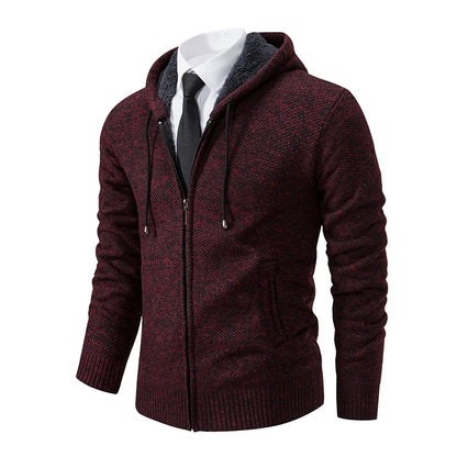 Autumn And Sinter Men's New Coat Fashion Baseball Shirt Grab Fleece Warm Casual Sweater Zipper Cardigan Trend Color Sweater
