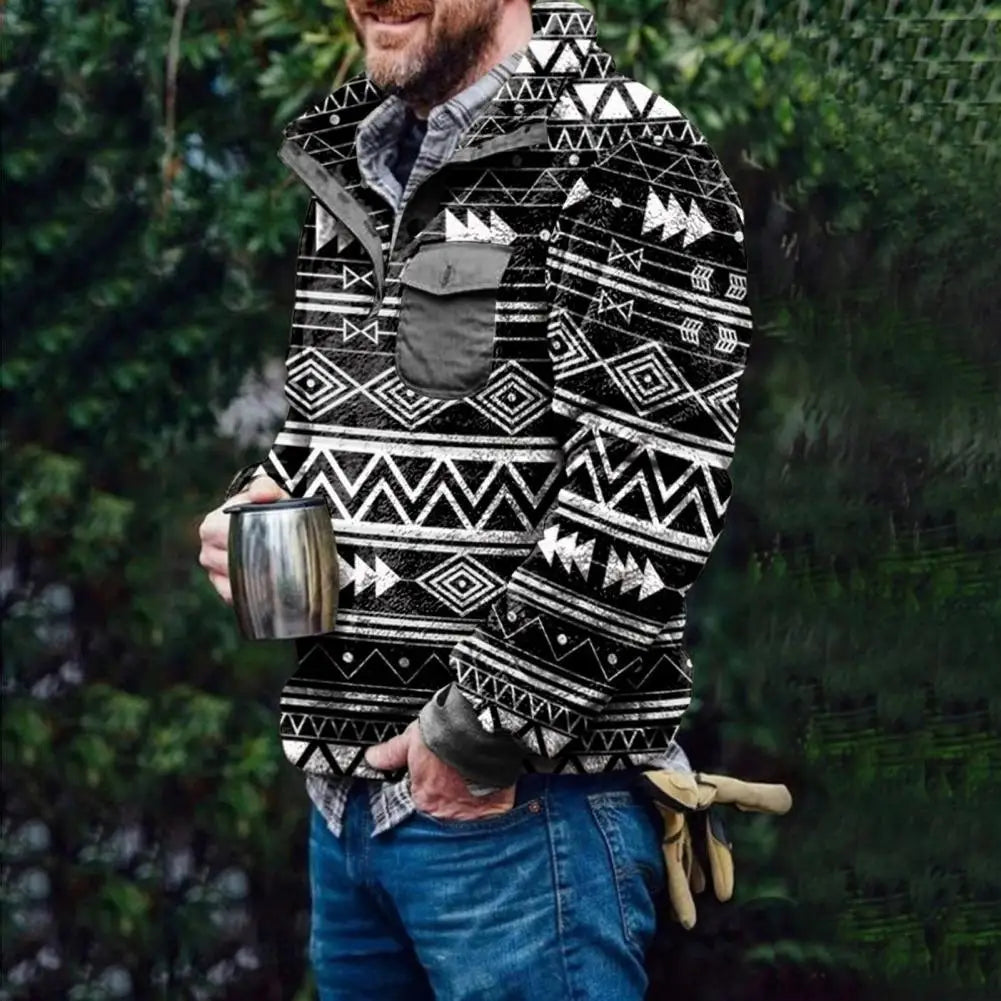 Lilyleeds | Ethnic Print Fleece Hoodie