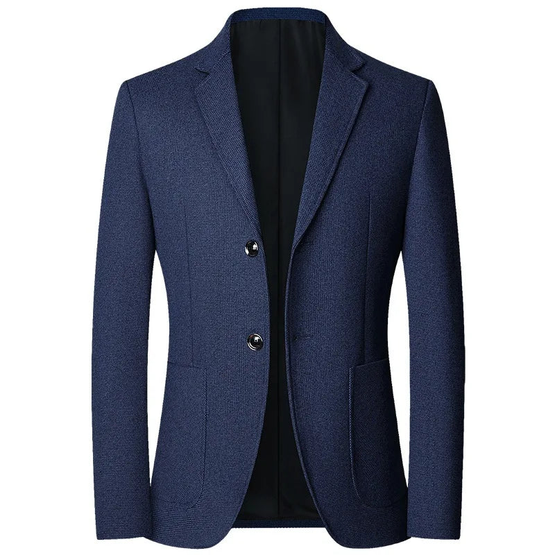 Lilyleeds | Royal Blue Checkered Non-Iron Blazer